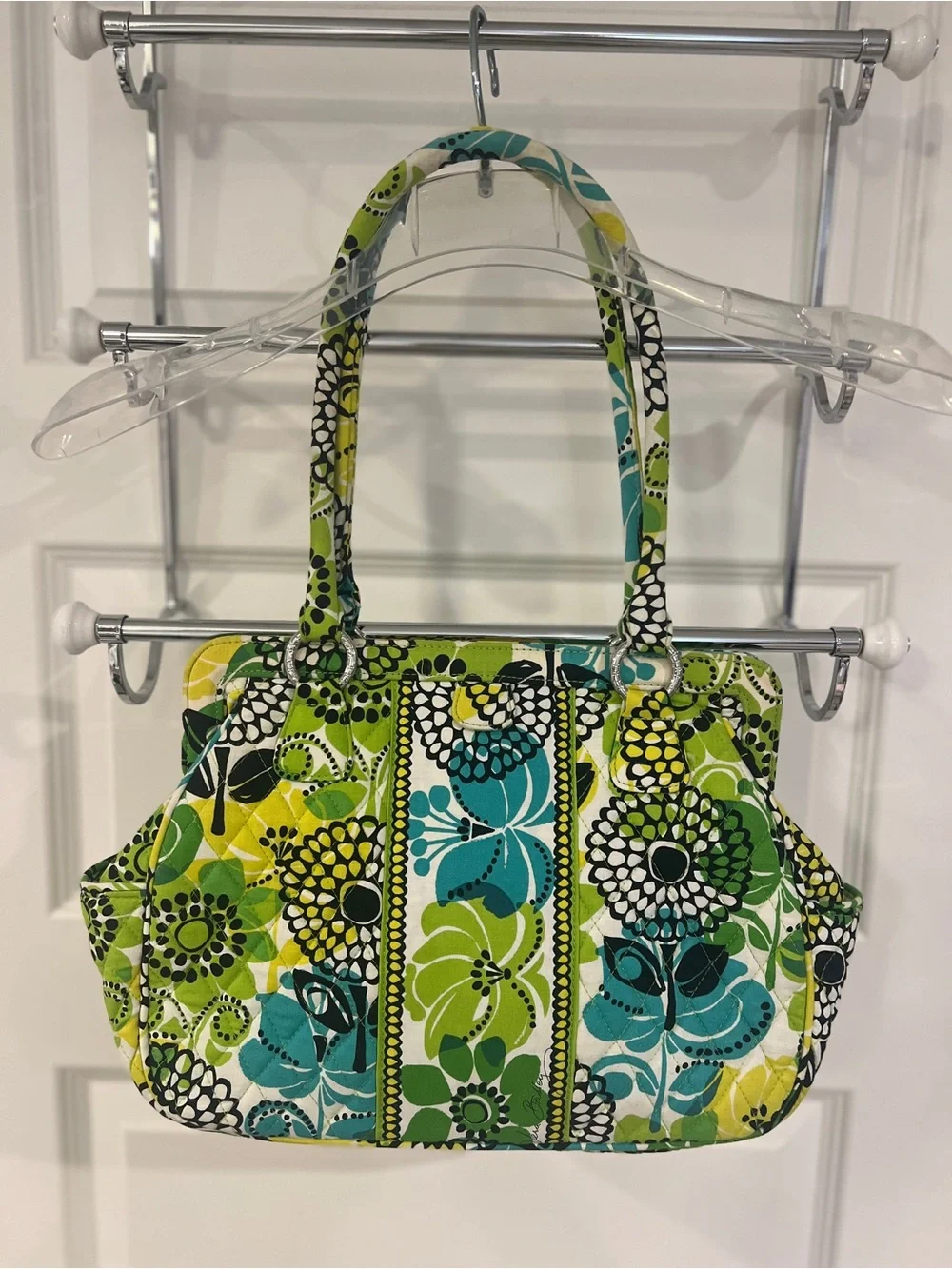 Vera Bradley Green, Yellow and Teal Quilted Floral Tote